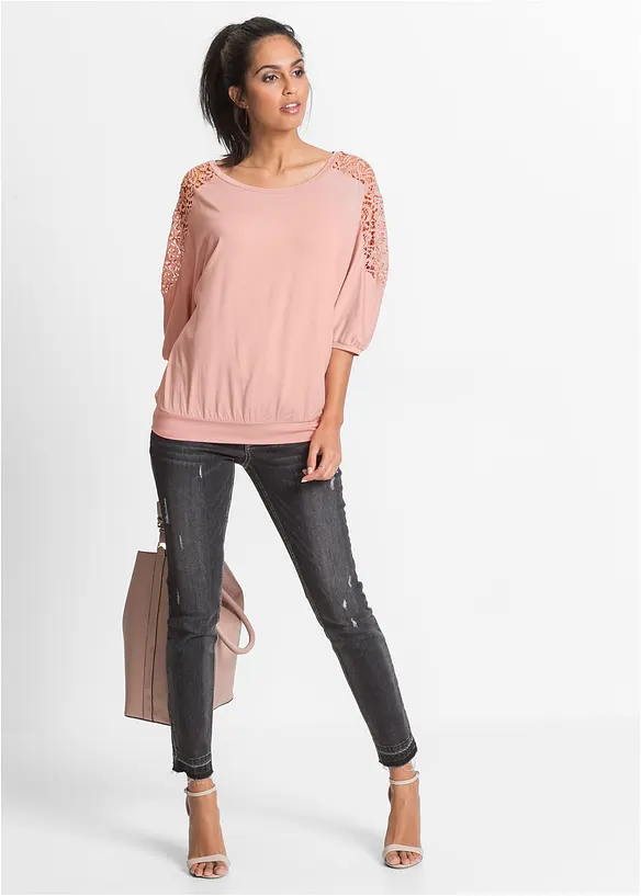Oversizetopp av viskosmix, bonprix