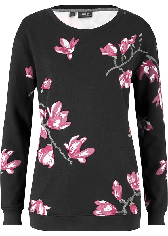 Sweatshirt i ledigt snitt av ren bomull, bonprix