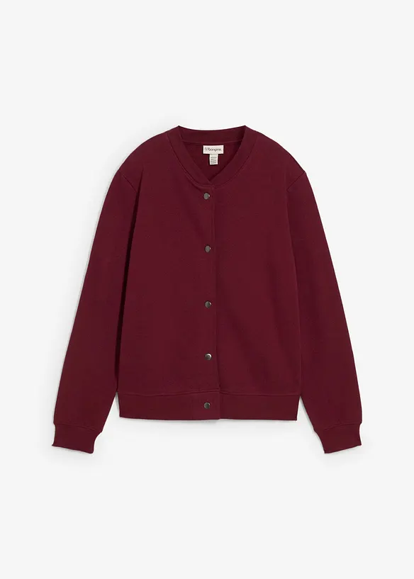 Sweatshirtjacka med knappslå, bonprix