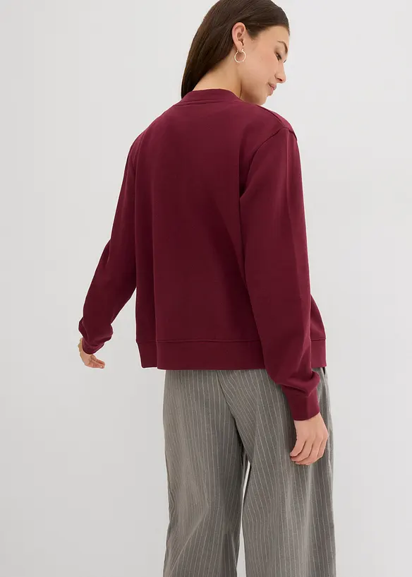 Sweatshirtjacka med knappslå, bonprix