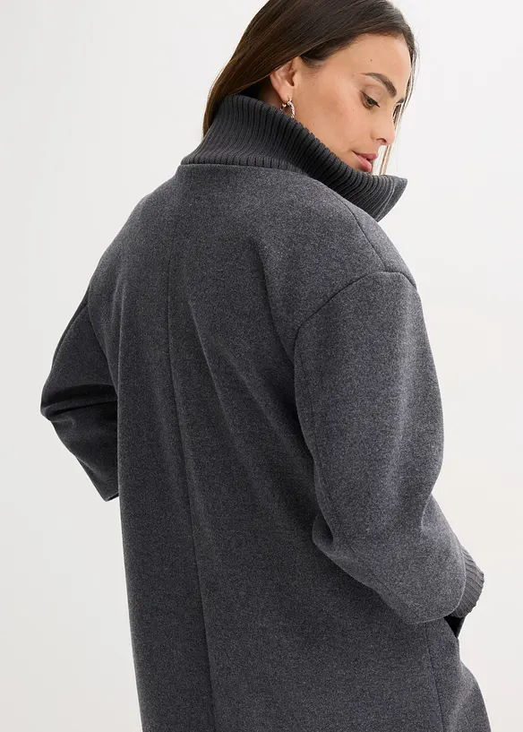 Kort kappa med yllelook, bonprix