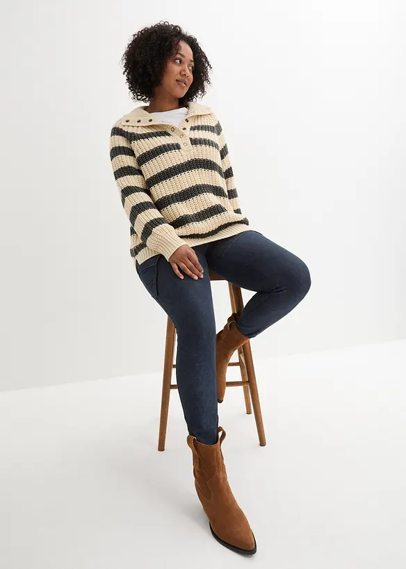 Kort kappa med yllelook, bonprix