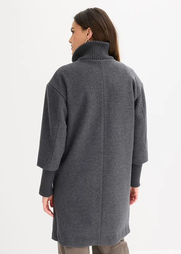 Kort kappa med yllelook, bonprix