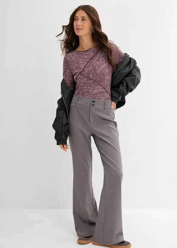 Långärmad topp av mjuk viskosmix, bonprix