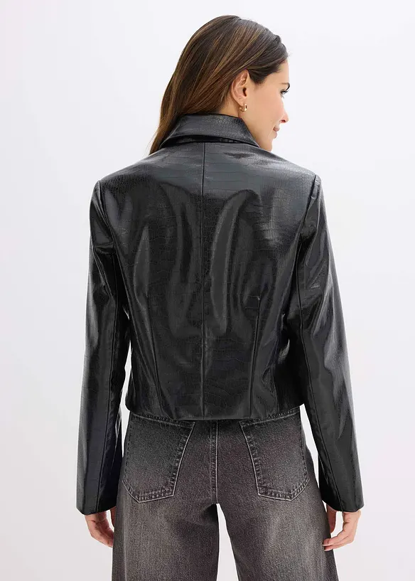 Kort jacka i skinnimitation, bonprix