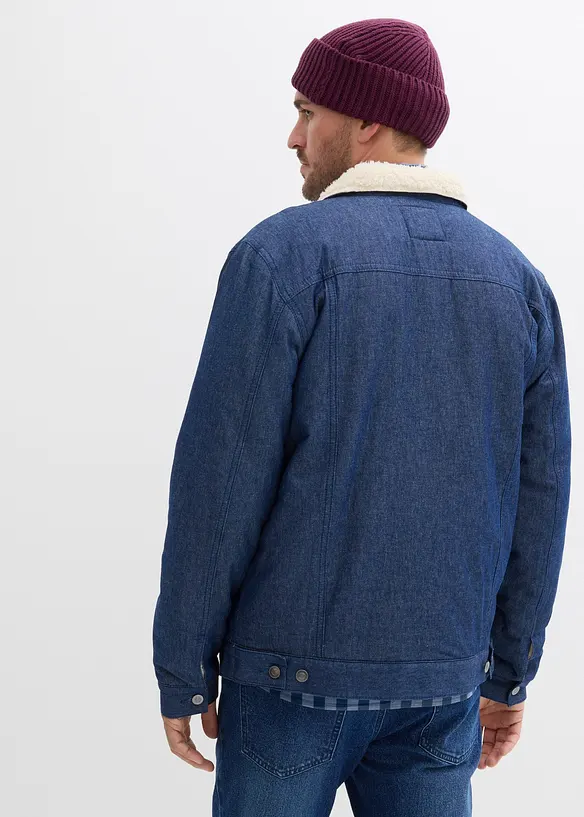 Jeansjacka med teddyfoder, bonprix
