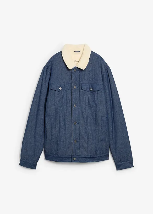 Jeansjacka med teddyfoder, bonprix