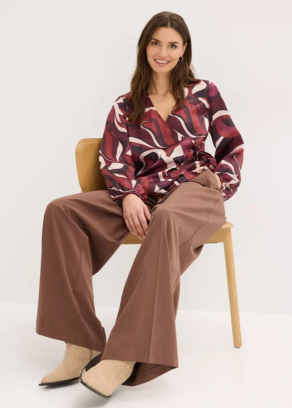 Omlottblus av mjuk satin, bonprix