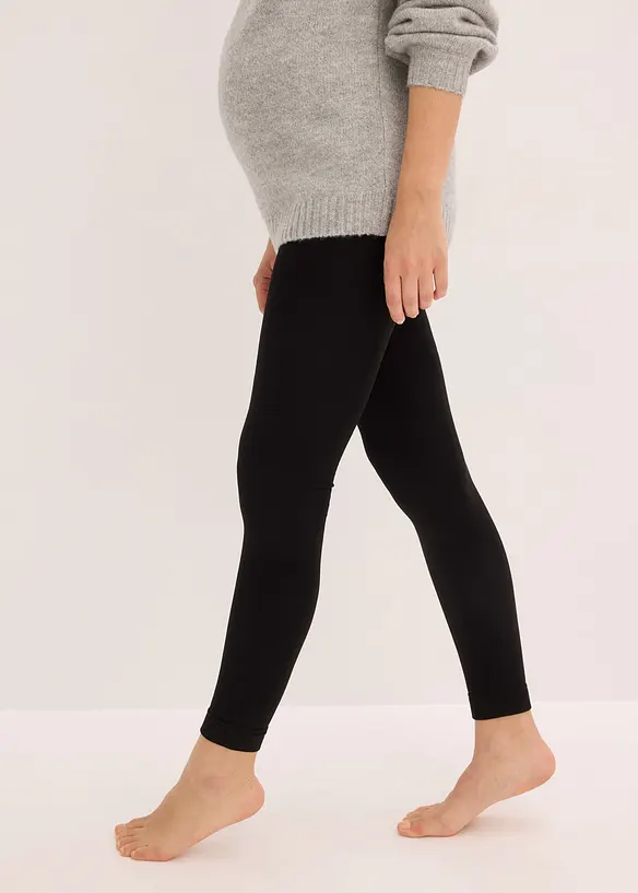 Värmande mammaleggings med fleece (140 den), bonprix