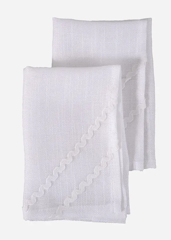 Tygservetter med dekorativt veck (2-pack), bonprix