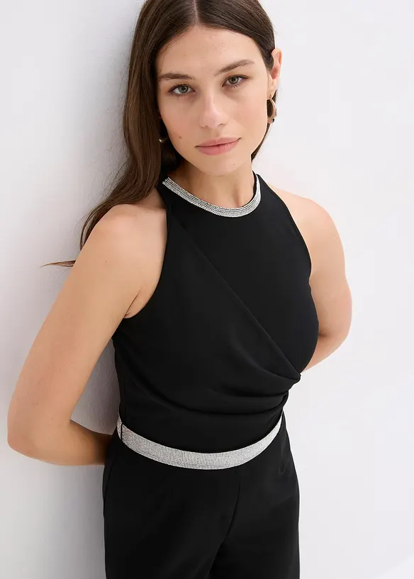 Jumpsuit i kräpp med struktur, bonprix