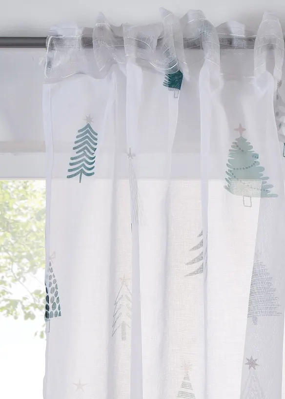 Gardin med granmönster (1-pack), bonprix