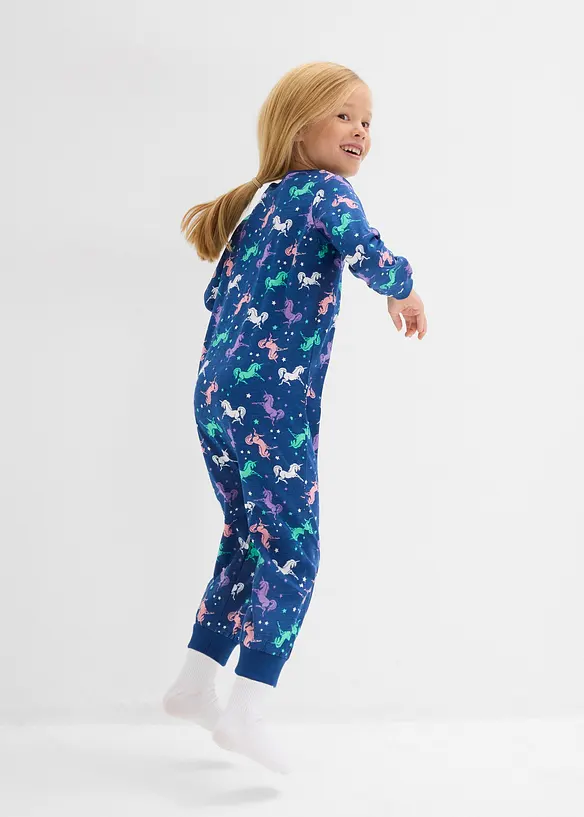 Sovoverall för barn i ekologisk bomull + dockpyjamas (2 delar), bonprix
