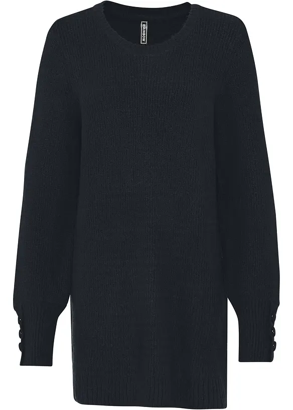 Lång tröja med knappar, bonprix