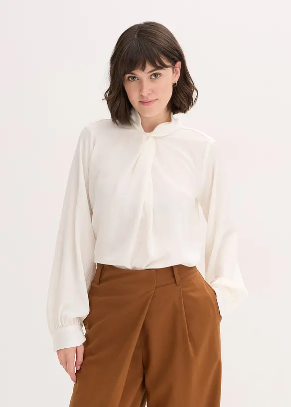 Blus av satin med mjukt fall, bonprix