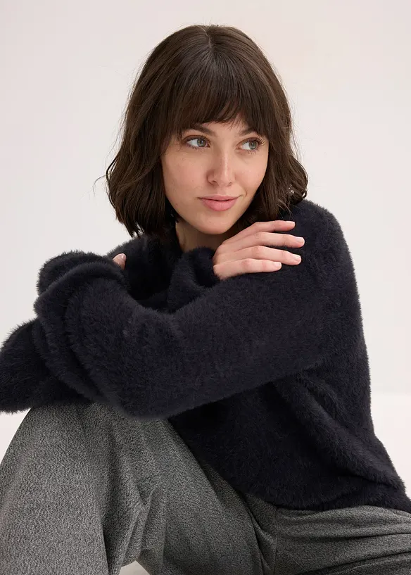 Tröja med plyschkänsla, bonprix