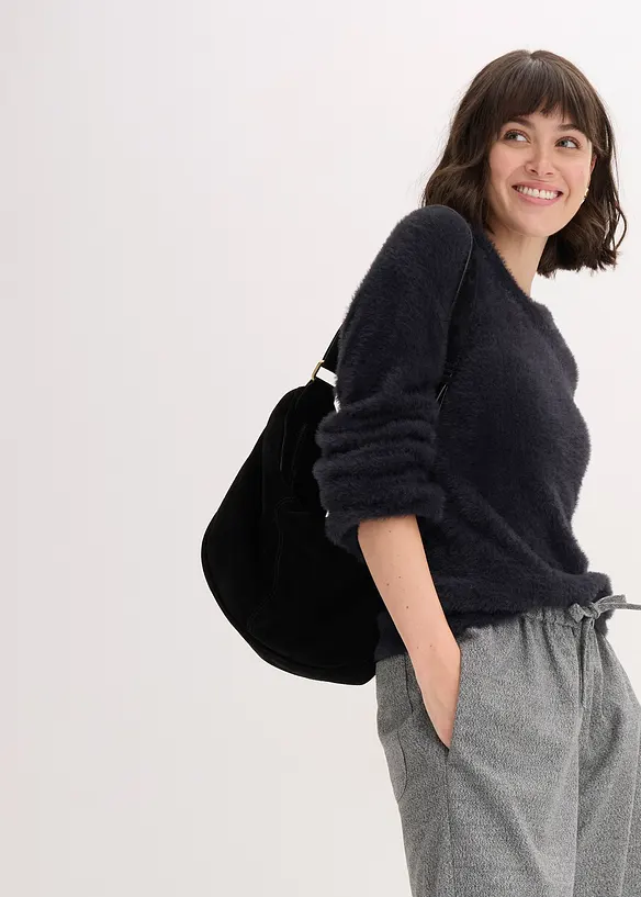 Tröja med plyschkänsla, bonprix