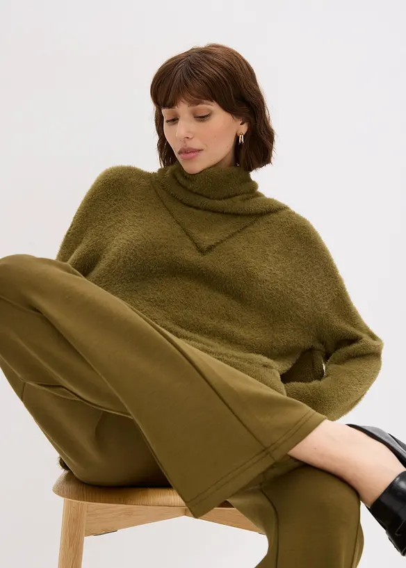 Oversize-tröja med sjal, bonprix