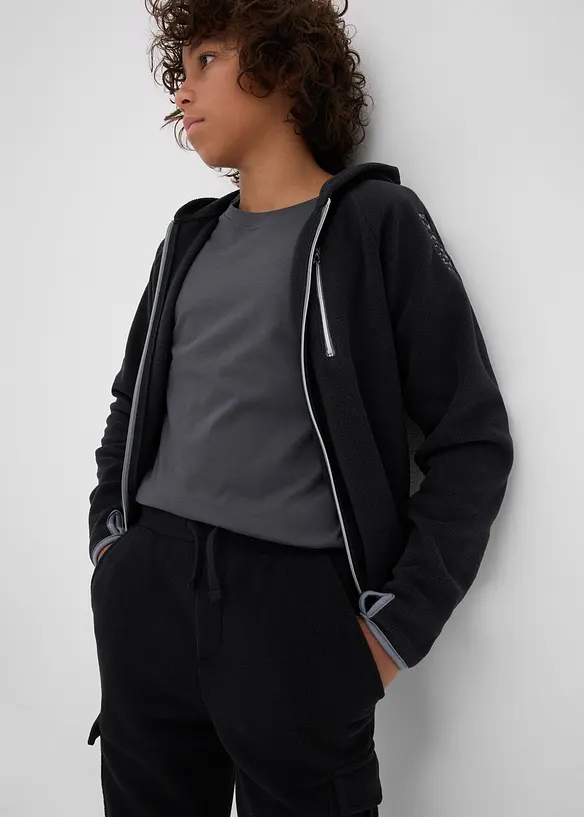 Cargobyxa i fleece, normal passform, bonprix