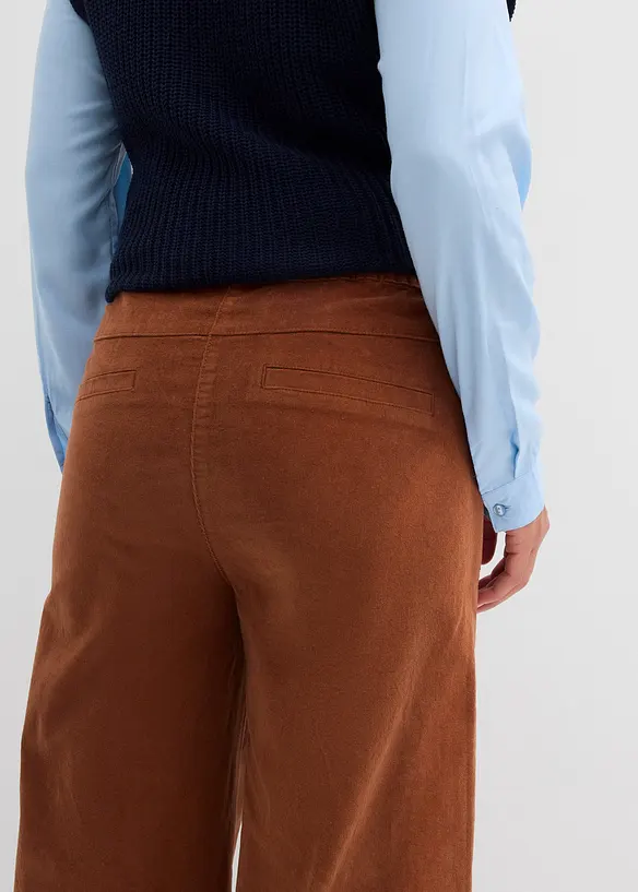 Manchesterbyxa med bekväm high waist, bonprix