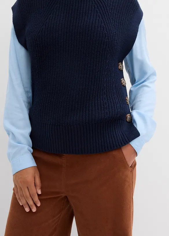 Manchesterbyxa med bekväm high waist, bonprix