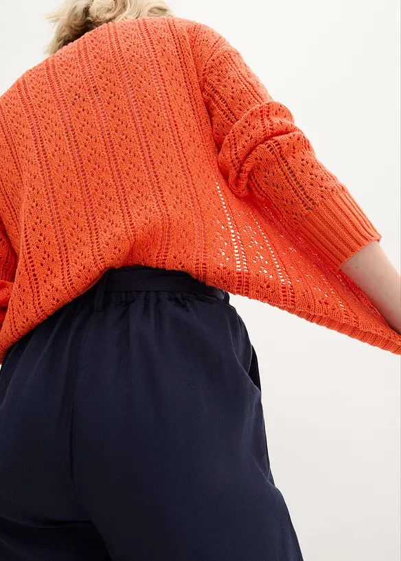 Ankellånga culotter med linneandel, bonprix