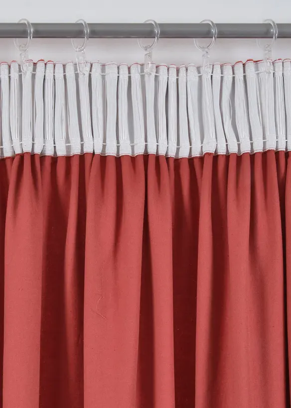 Gardinlängd i sammet av ekologisk bomull (1-pack), bonprix