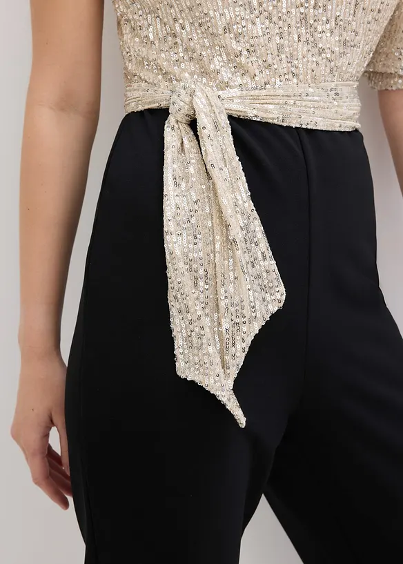 Jumpsuit med paljetter, bonprix