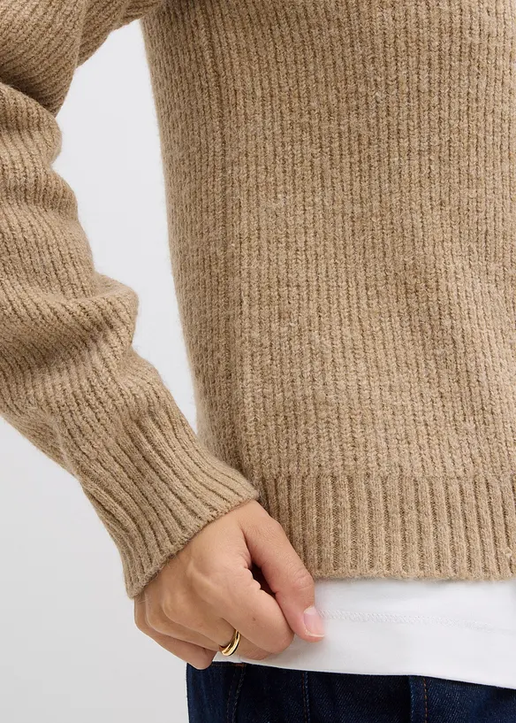 Ribbstickad cardigan, bonprix