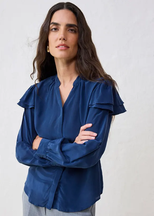 Blus med sidenandel, bonprix