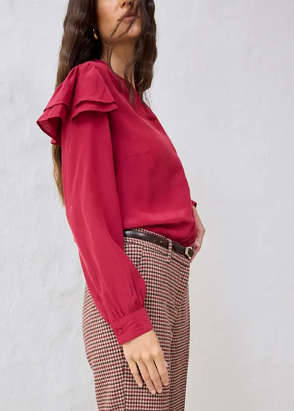 Blus med sidenandel, bonprix