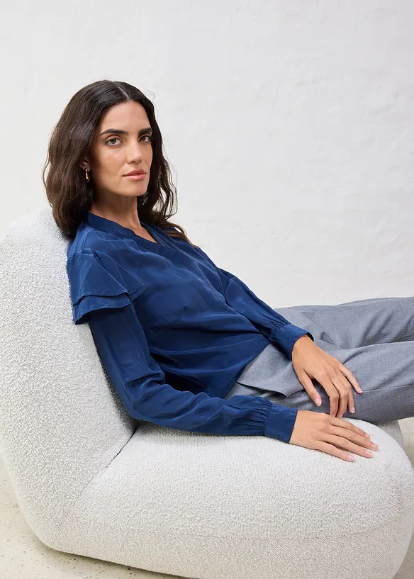 Blus med sidenandel, bonprix