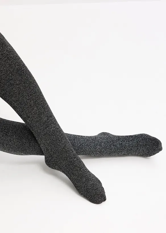 Termostrumpbyxa av fleece med glittrande trådar, bonprix