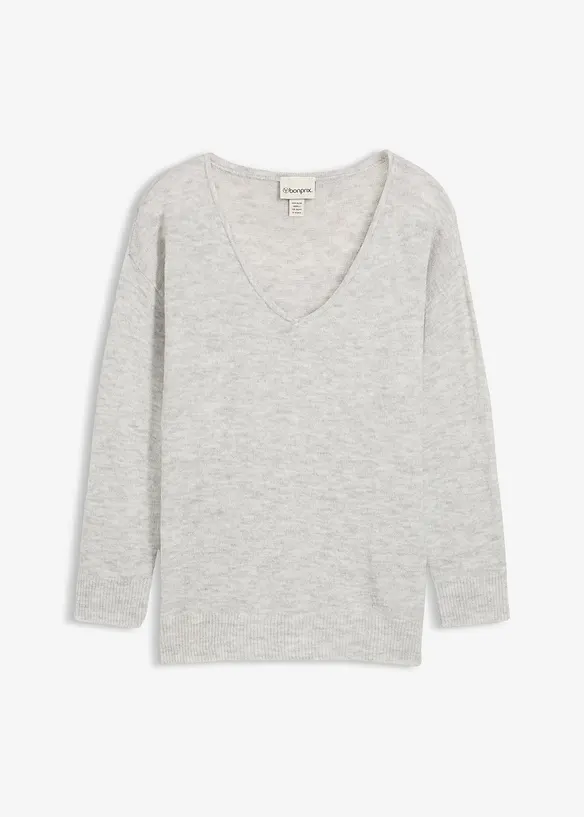 Lång oversizetröja med sidslitsar, bonprix