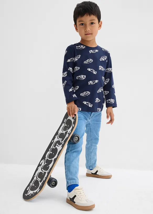 Långärmad tröja med ekologisk bomull (2-pack), bonprix