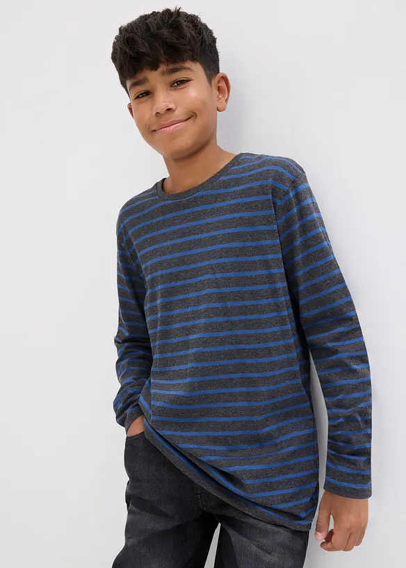 Långärmad T-shirt i ekologisk bomull (2-pack), bonprix