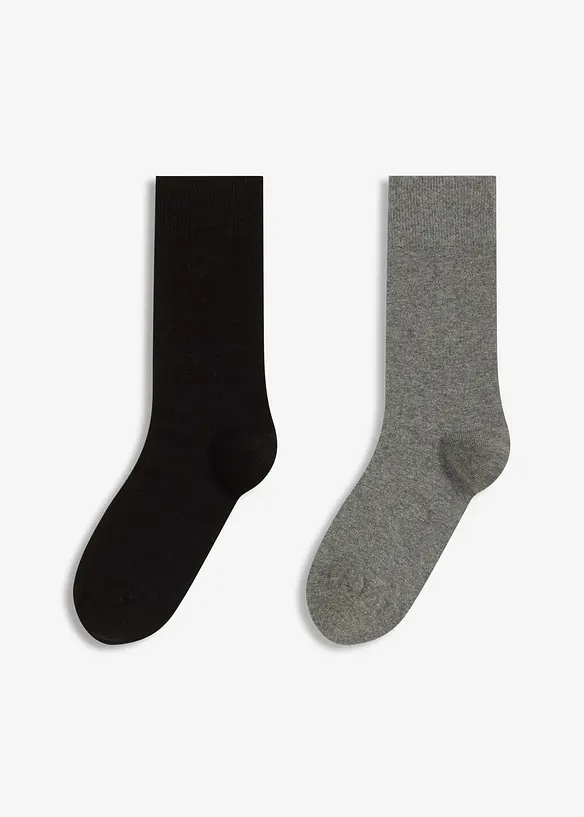 Strumpor med mix av merinoull och ekologisk bomull (2 pack), bonprix