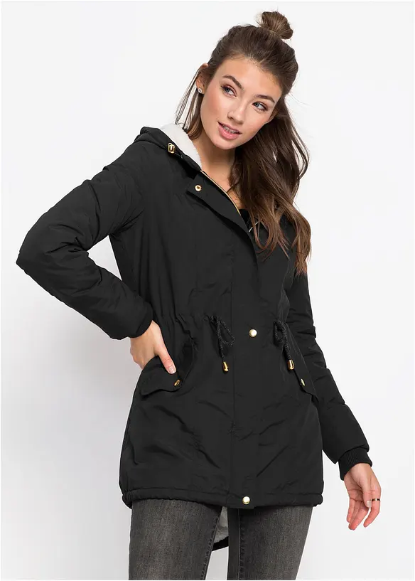 Parkas med teddyfoder, bonprix