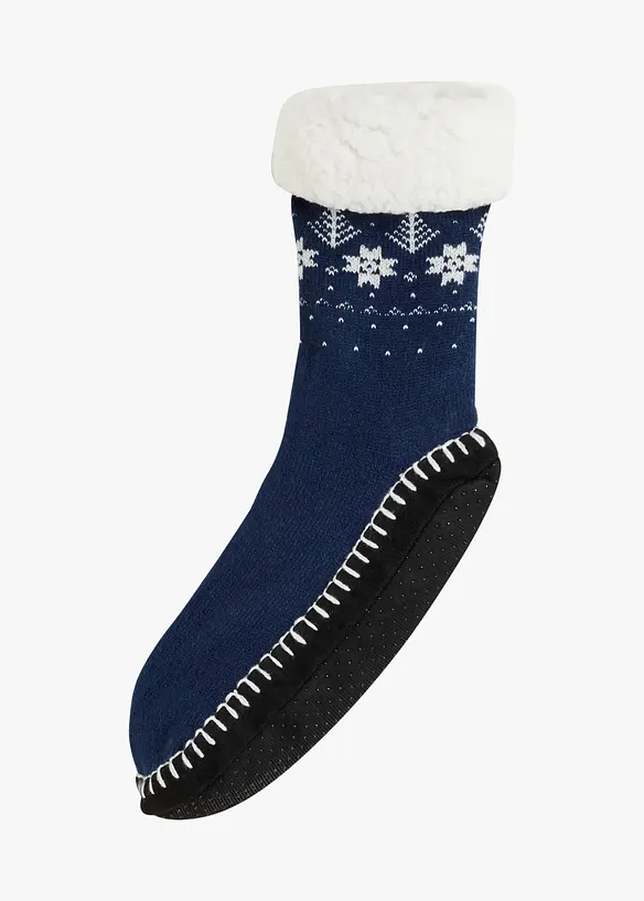 Mysstrumpor med påsydd anti halk-sula och teddyfoder, bonprix