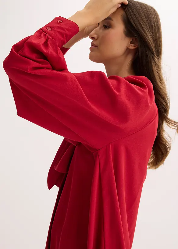 Blusklänning med krage med knytband, bonprix