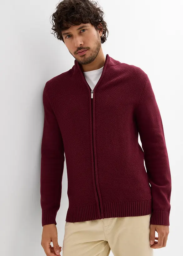 Finstickad cardigan av bomull, bonprix