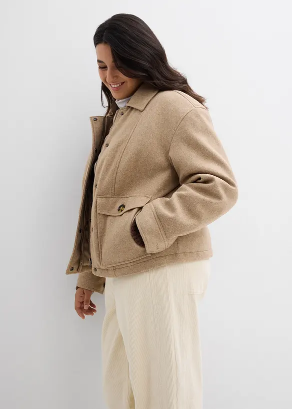 Vinterjacka i ullig stil, bonprix