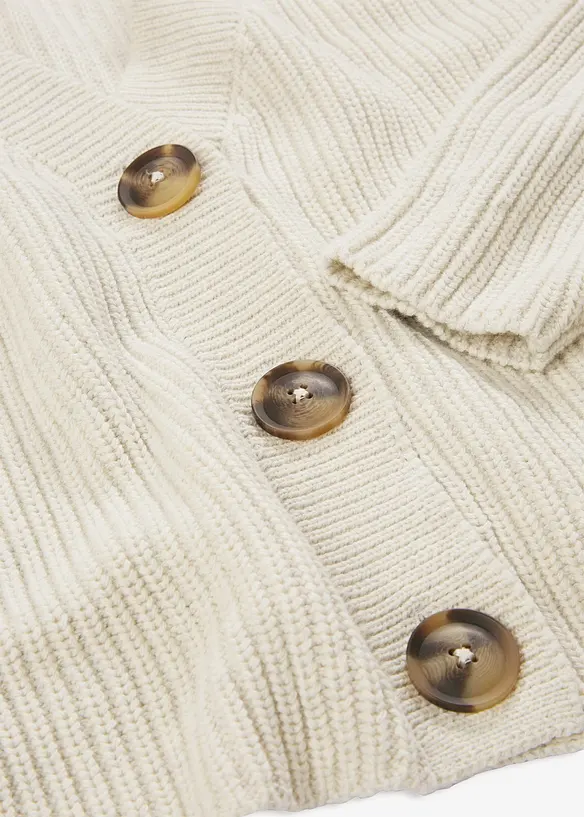 Grovstickad cardigan i bomull, bonprix