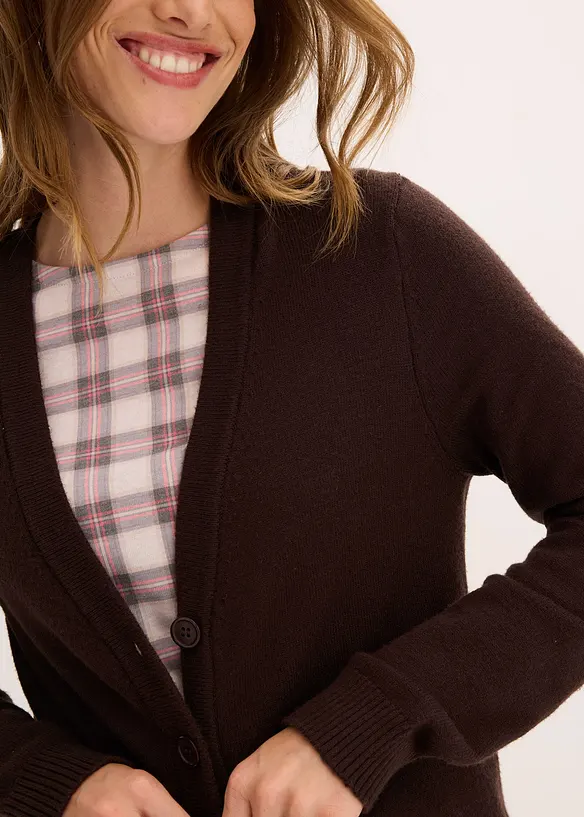 Cardigan i mjuk viskosmix, bonprix