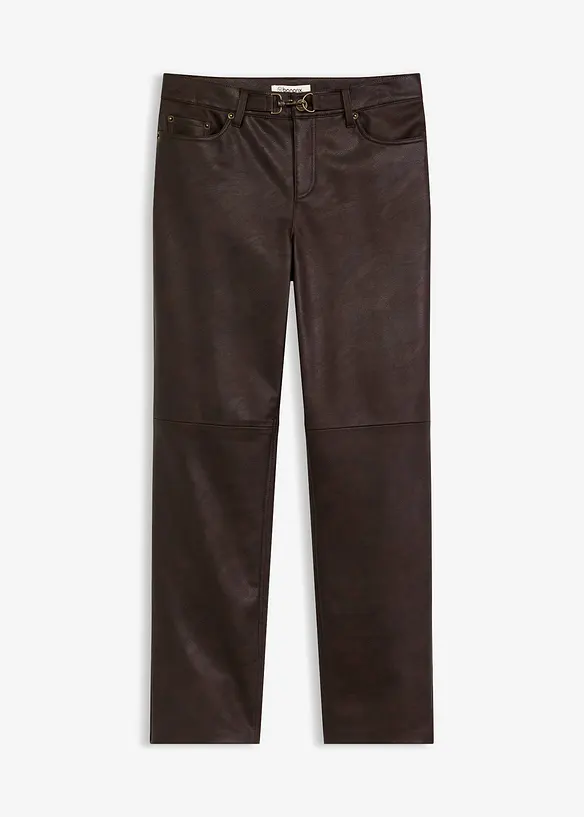 Byxa i skinnimitation med used-look, bonprix