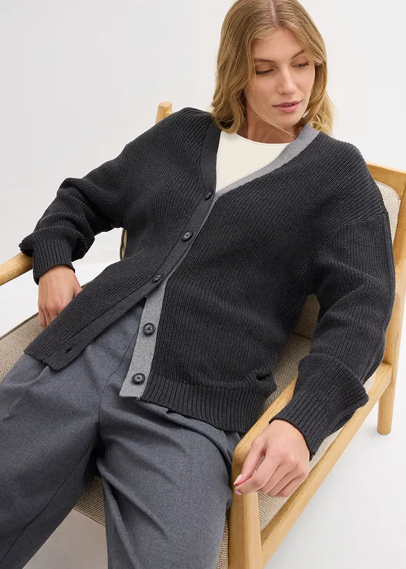 Cardigan av bomull, bonprix