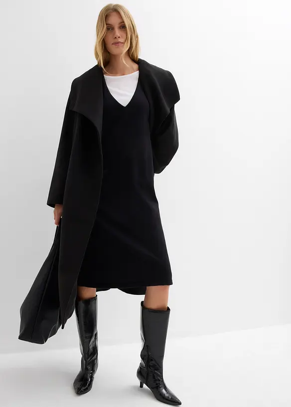 Stickad klänning i bomull, bonprix