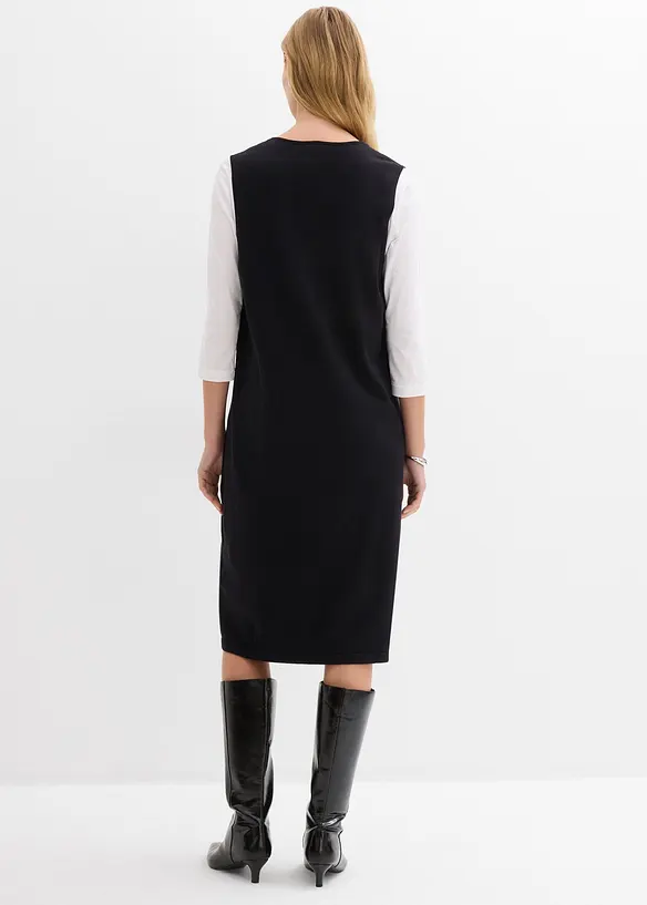 Stickad klänning i bomull, bonprix