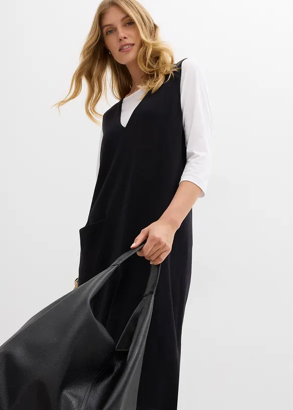 Stickad klänning i bomull, bonprix