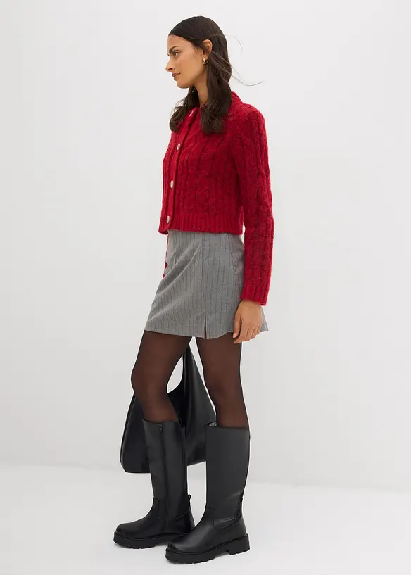 Grovstickad cardigan i mjukt material, bonprix